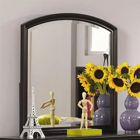 Arched Dresser Mirror with Beveled Molded Frame
